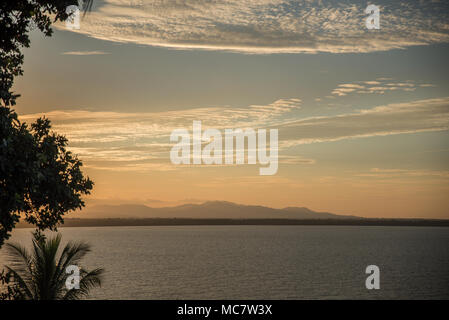 Sunset seen from the Wewak Hill, East Sepik Province, Papua New Guinea Stock Photo