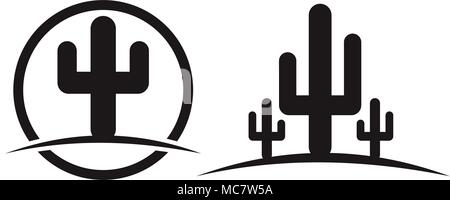 Cactus Logo Template Set Stock Vector