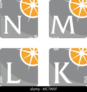 Compass Guide Solutions Template Set Stock Vector
