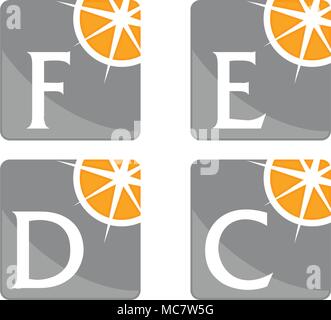Compass Guide Solutions Template Set Stock Vector