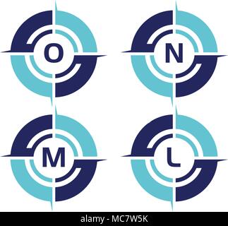 Compass Guide Solutions Template Set Stock Vector