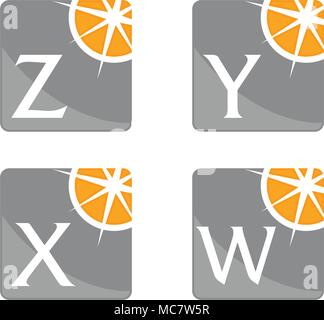 Compass Guide Solutions Template Set Stock Vector