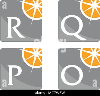 Compass Guide Solutions Template Set Stock Vector