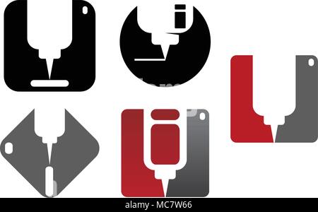 CNC Engrave Template Set Stock Vector
