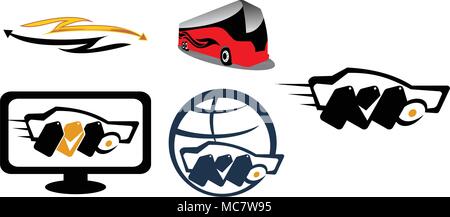 Auto Car Solutions Set Stock Vector