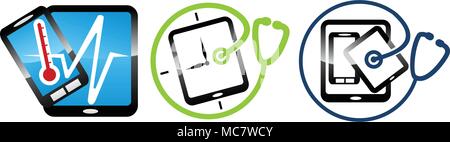 Phone Health Fix and Repair  Set Stock Vector