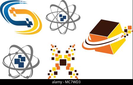 Technology Transfer Pixel Set Stock Vector