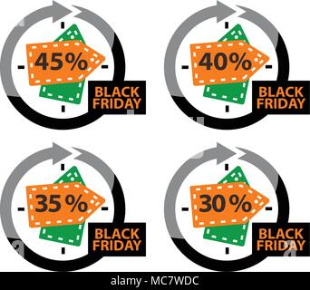 Sale Discount Template Set Stock Vector