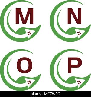 Eco Home Template Set Stock Vector