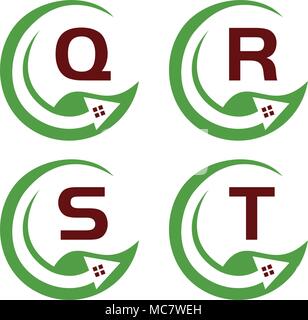 Eco Home Template Set Stock Vector