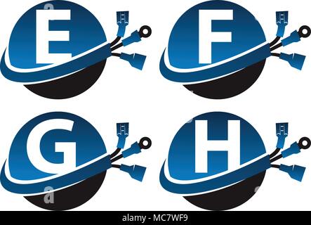 Global Electricity Template Set Stock Vector