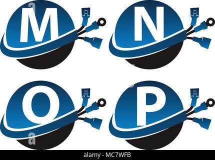 Global Electricity Template Set Stock Vector