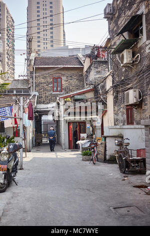 The Shanghai Ghetto, formally known as the Restricted Sector for Stateless Refugees, was an area of approximately one square mile in the Hongkew distr Stock Photo