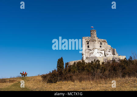 The ruins of the 14th century Mirów Castle, in the Community of Niegowa. Stock Photo