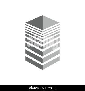Abstract Tower Block Vector Symbol Graphic Logo Design Stock Vector