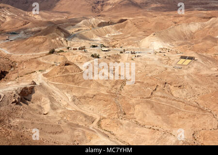 View of the Judean desert from the ancient city of Masada, Israel Stock Photo