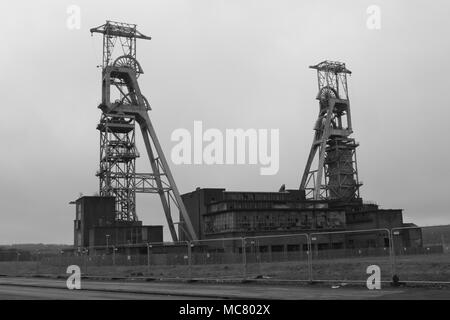 The derelict Clipstone Colliery coal mine in Nottinghamshire, England. Photo taken on March 30th 2018. Stock Photo