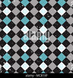 vector seamless pattern Scottish tartan Black Watch, black, white, blue, eps Stock Vector