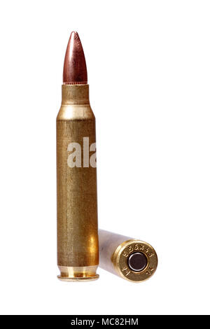 ammunition belt on white background Stock Photo - Alamy