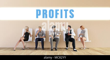 Business Profits Being Discussed in a Group Meeting Stock Photo