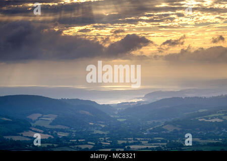 Early Morning view from Dunkery Beacon in Exmoor National Park Stock Photo