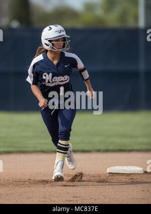 Softball action with Napa vs. Douglas High School. Stock Photo