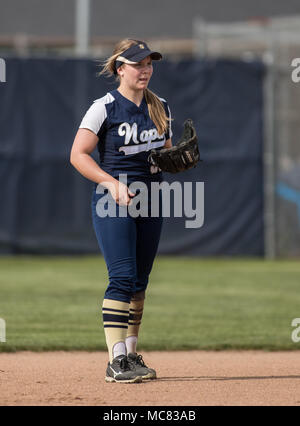 Softball action with Napa vs. Douglas High School. Stock Photo