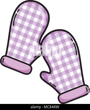 kitchen gloves object to cook protection Stock Vector