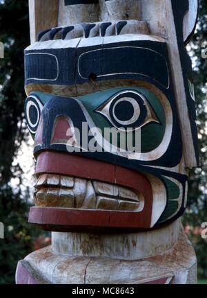 MAORI Totem pole, Rotorua Stock Photo