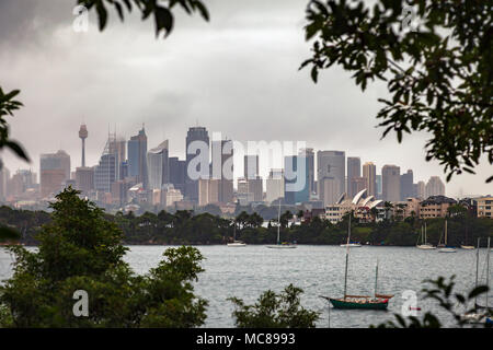 Bad weather, Sydney CBD Stock Photo