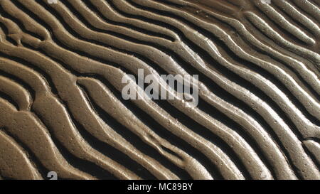 beach  Sand wavy pattern abstract  background Stock Photo
