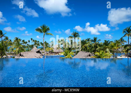 PUNTA CANA, DOMINICAN REPUBLIC - OCTOBER 29, 2015: Daytime scenic view of five stars all inclusive hotel Barcelo Bavaro Palace in Punta Cana, October  Stock Photo