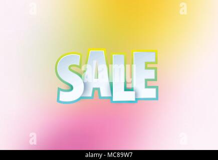 Sale abstract banner template design on soft elegant background. Special offer, colourful letters for shopping, promo, holidays, promotion. Typography, lettering for website, flyer. vector Stock Vector
