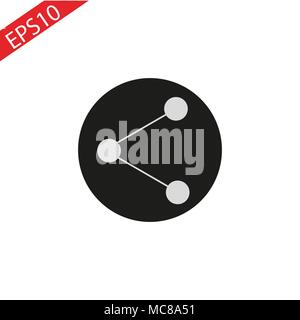 Vector of Share icon in Circle line, iconic symbol inside a circle, on white background. Vector Iconic Design. Stock Vector