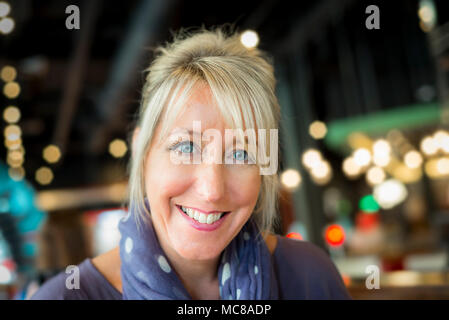 Portrait of a middle aged blonde woman. Stock Photo