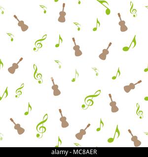Symbols of Music. Sixteenth, Eighth, quarter and half note with treble and bass clef Stock Vector