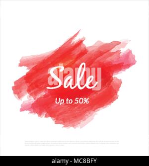 Sale artistic banner template design on red sketch background. Special offer, colourful letters for discount Stock Vector