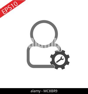 Person Icon Vector Plus Symbol for Add New User Profile Male Avatar in Flat Color Glyph Pictogram illustration Stock Vector