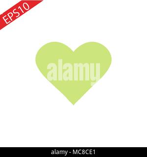 Flat green Heart icon. flat..Eps 10 Stock Vector