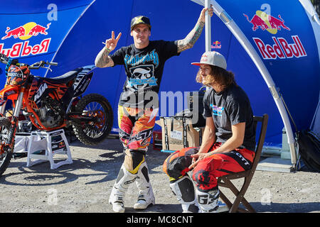 Zürich, Switzerland. 27th September 2014. Clinton Moore and Nick Franklin during a break at freestyle.ch in Zürich Stock Photo