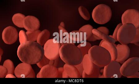 3d rendered red blood cells in vein Stock Photo - Alamy