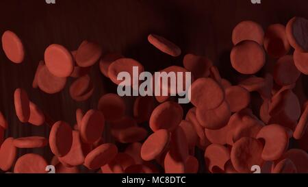 3d rendered red blood cells in vein Stock Photo - Alamy