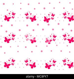 beautiful pink butterflies, isolated on a white Stock Vector