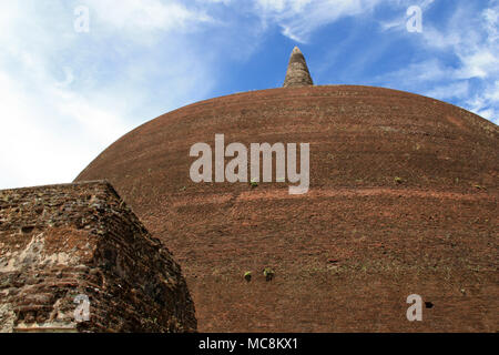 The Rankoth Vehera Stupa in the royal ancient city of Polonnaruwa in Sri Lanka Stock Photo
