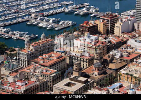 The port of Alicante, Spain, is home to hundreds of yachts and boats Stock Photo