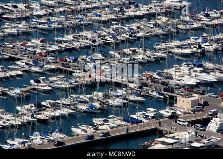 The port of Alicante, Spain, is home to hundreds of yachts and boats Stock Photo