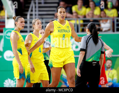 Australia's Elizabeth Cambage (centre) in action in the Women's Gold