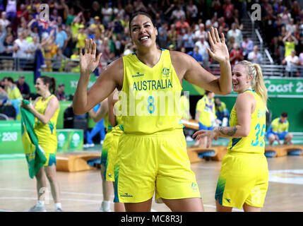 Australia's Elizabeth Cambage (centre) in action in the Women's Gold