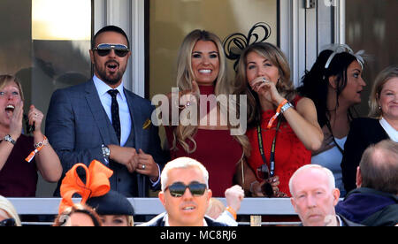 Paddy McGuinness and wife Christine during Grand National Day of the 2018 Randox Health Grand National Festival at Aintree Racecourse, Liverpool. Stock Photo