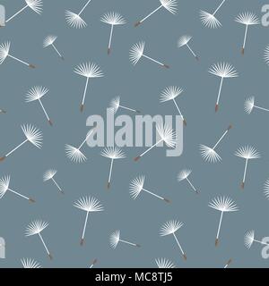 Seamless pattern dandelion seeds, vector Stock Vector